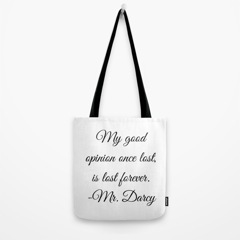 Mr Darcy Quote Pride And Prejudice Jane Austen Tote Bag By Avantmarket Society6
