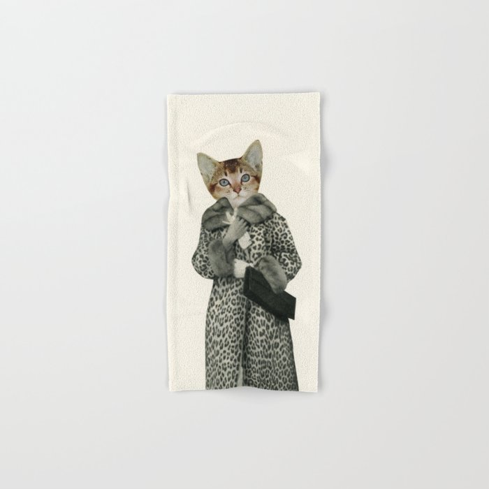 cat design bath towels