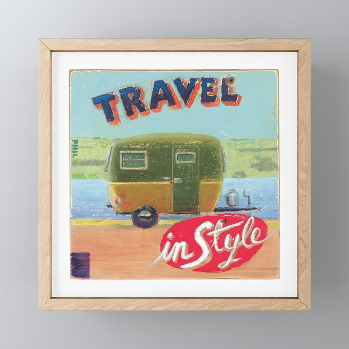 travel in style in a boler trailer Framed Mini Art Print