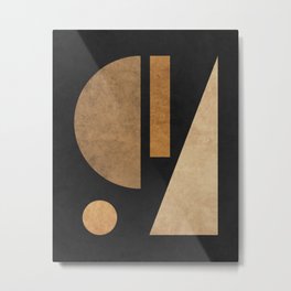 Geometric Harmony Black 02 - Minimal Abstract Metal Print
