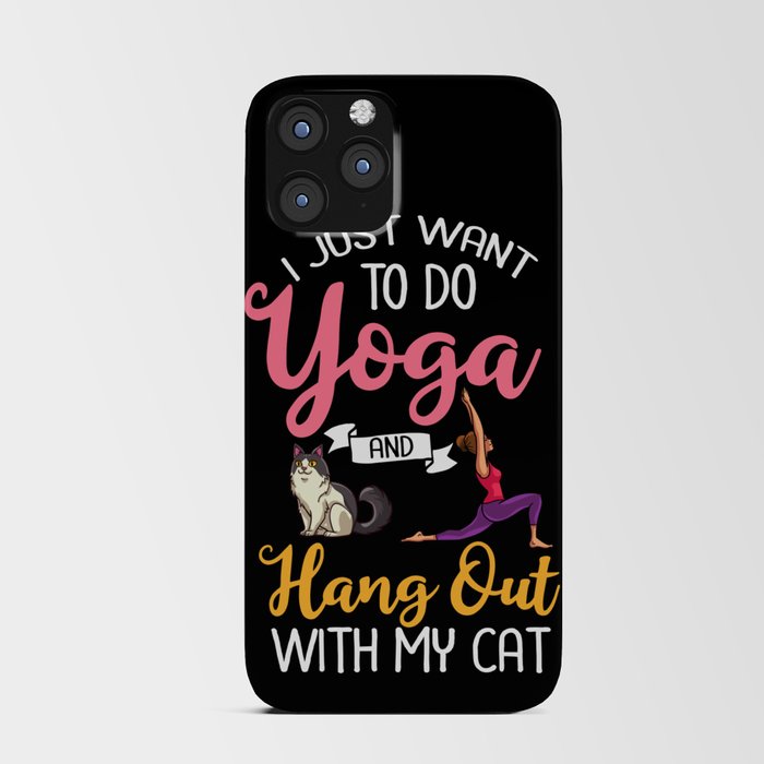Yoga Cat Beginner Workout Poses Quotes Meditation iPhone Card Case