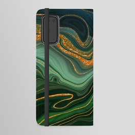 Emerald Gold And Teal Marble Dance Android Wallet Case