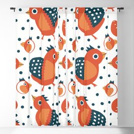 Hand-Drawn Funny Chicken Seamless Pattern Blackout Curtain
