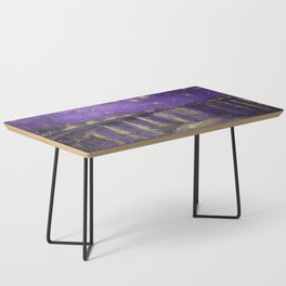 Starry Night Over the Rhone landscape painting by Vincent van Gogh in alternate purple with yellow stars Coffee Table