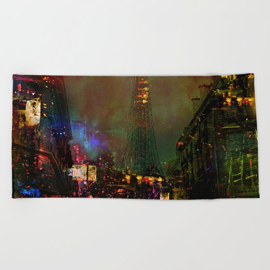 A night in Paris Beach Towel