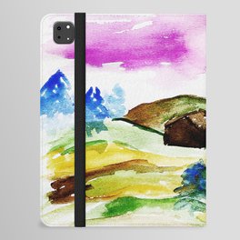 hand painted watercolor hillside iPad Folio Case