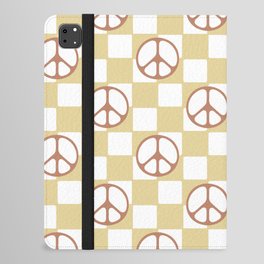 Peace Symbol On Checkerboard \\ Earthy Color Palette iPad Folio Case