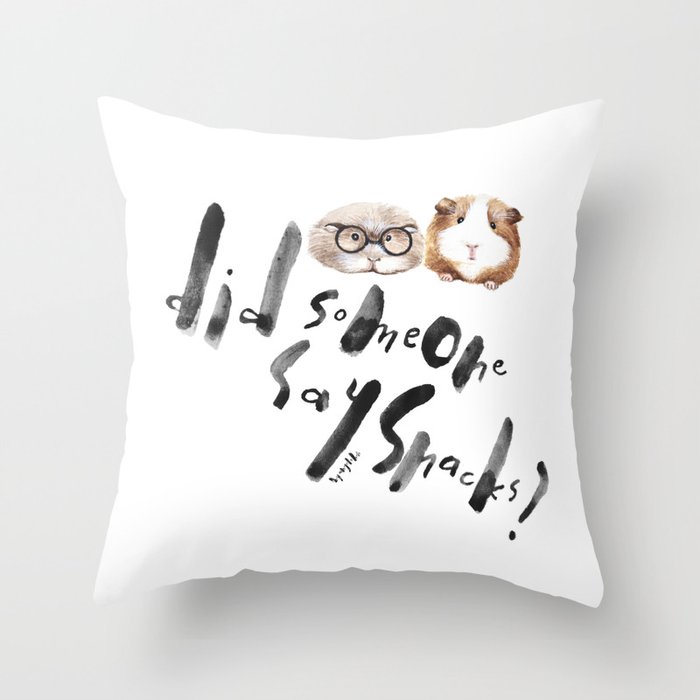 Hungry guinea pigs Throw Pillow