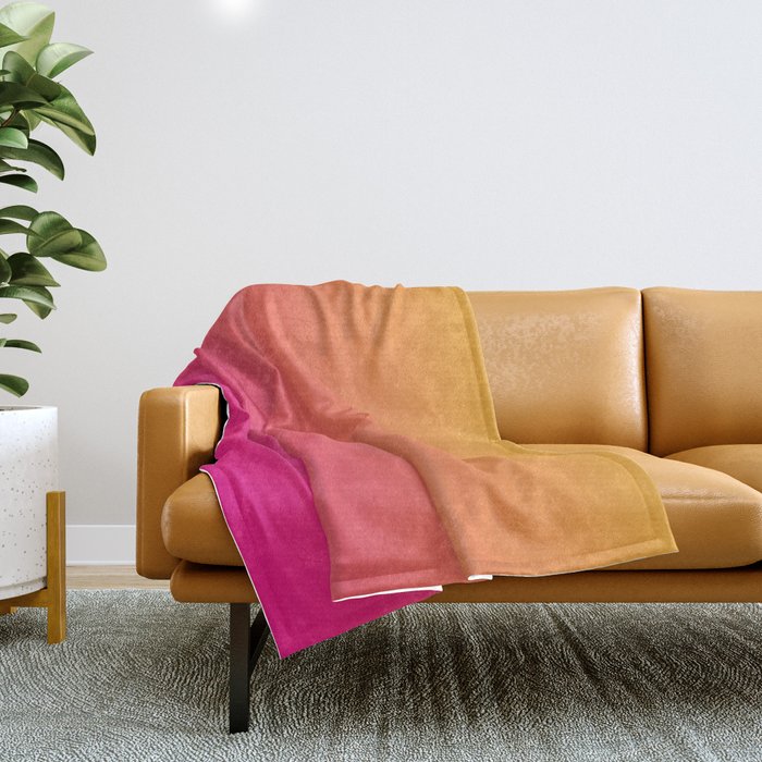 Ombre | Color Gradients | Gradient | Two Tone | Orange | Pink | Throw Blanket