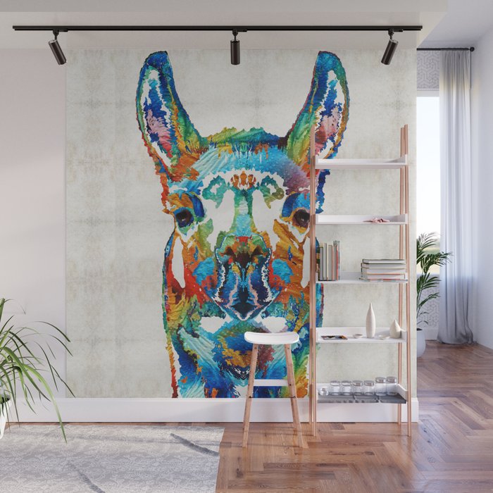 Colorful Llama Art - The Prince - By Sharon Cummings Wall Mural