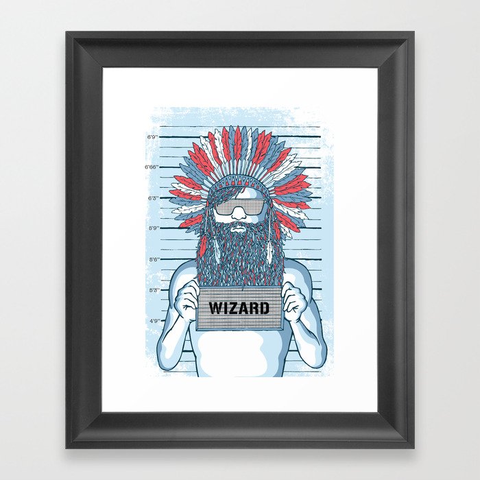 Wizard Mugshot Framed Art Print