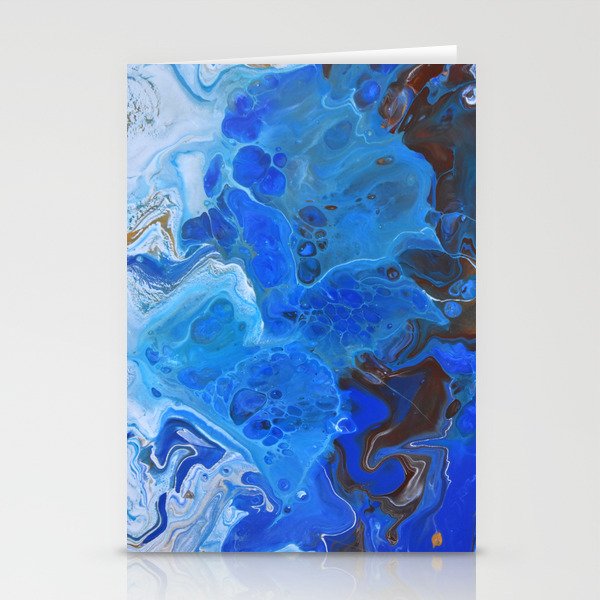Storm Surge Blue And Brown Fluid Acrylic Abstract Painting