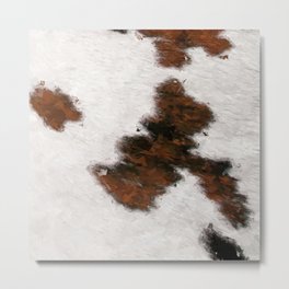 Painted Cowhide Cow Skin Fur Spot  Metal Print