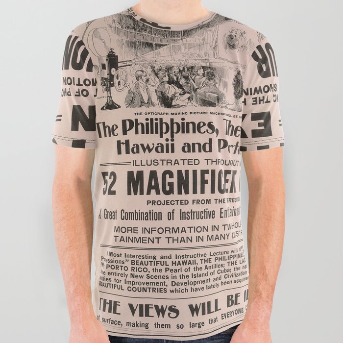 A Wonderful Motion Picture Vintage Poster (1899) All Over Graphic Tee