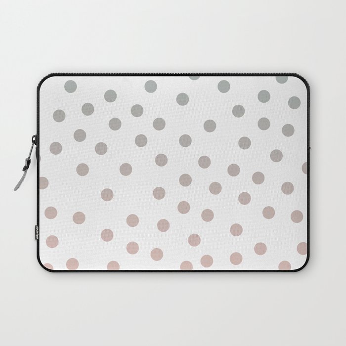 Simply Dots in Coral Peach Sea Green Gradient on White Laptop Sleeve
