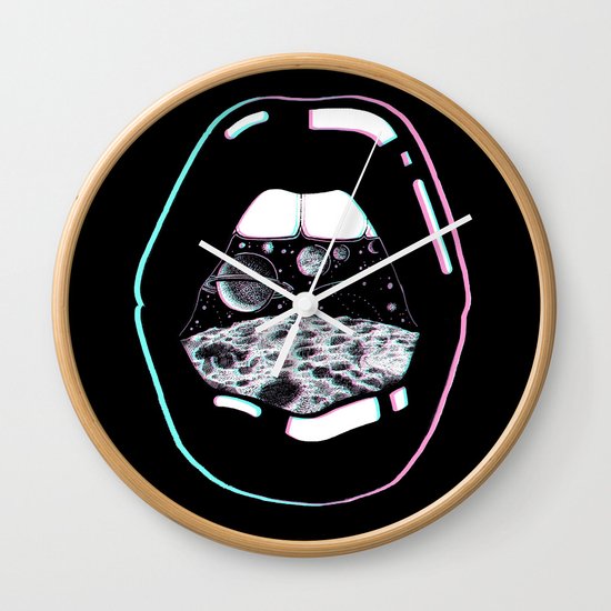 Black Wall Clocks space lips black wall clockcorinne elyse | society6 Black Wall Clocks space lips black wall clockcorinne elyse | society6