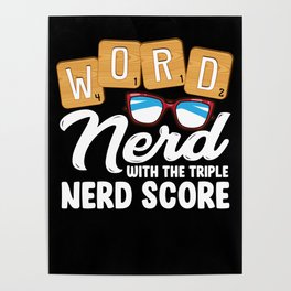 Scrabble Lover Letter Tiles Games Word Genius Gift Poster