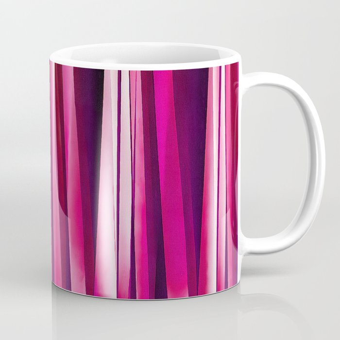 Burgundy Rose Stripy Lines Pattern Coffee Mug
