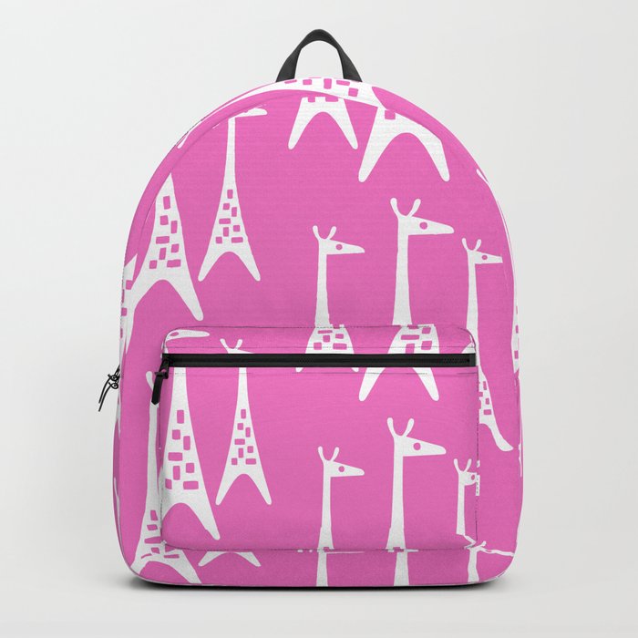 Mid Century Modern Giraffe Pattern 221 Pink Backpack