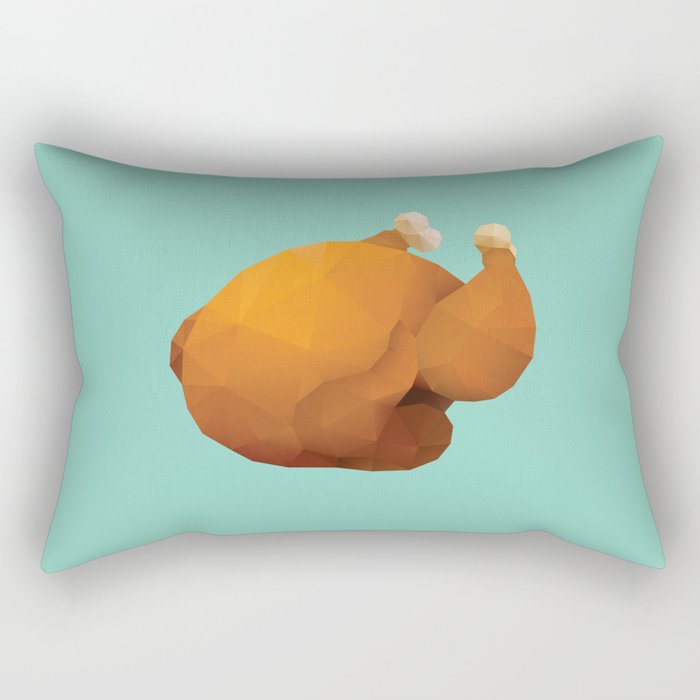 Roasted Chicken Polygon Art Rectangular Pillow