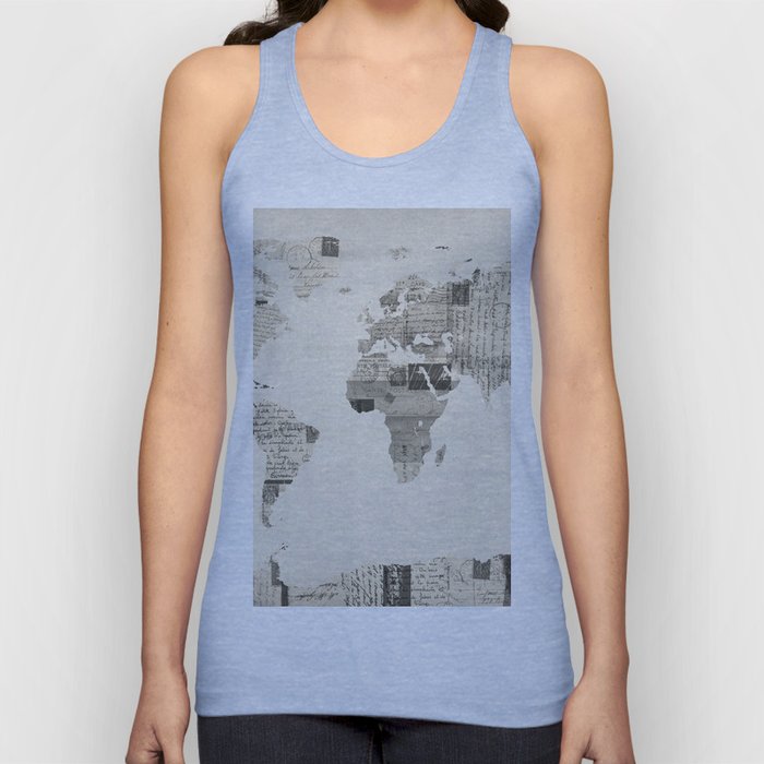 Map of the World Map from Old Postcards Tank Top