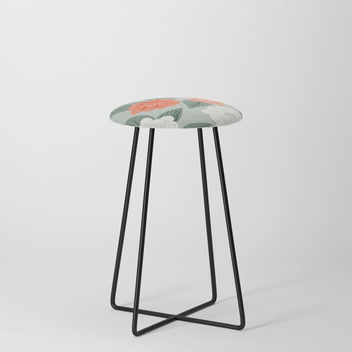 Into the meadow - mint blue and orange Counter Stool