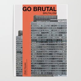 GO BRUTAL, Soviet Brutalism A3 Poster