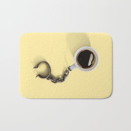 Coffee Shackles Bath Mat | Jail, Minimalism, Kitchen, 360Brain, Addiction, Surreal, Graphicdesign, Yellow, Minimal, Popart 