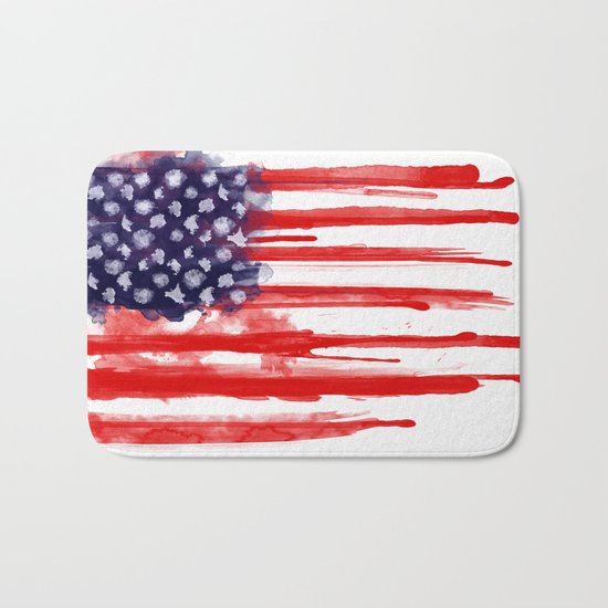 American Spatter Flag Bath Mat
