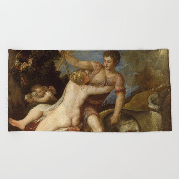 Titian Tiziano Vecelli Venus And Adonis Circa 1555 Beach
