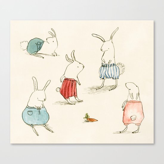 If Rabbits Wore Pants Canvas Print