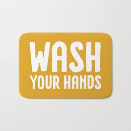 Wash your hands - yellow Bath Mat