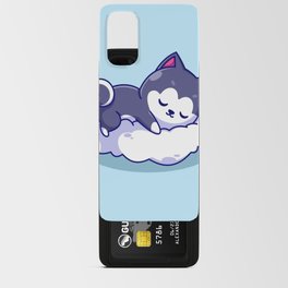 Cute Husky Dog On Pillow Cartoon  Android Card Case