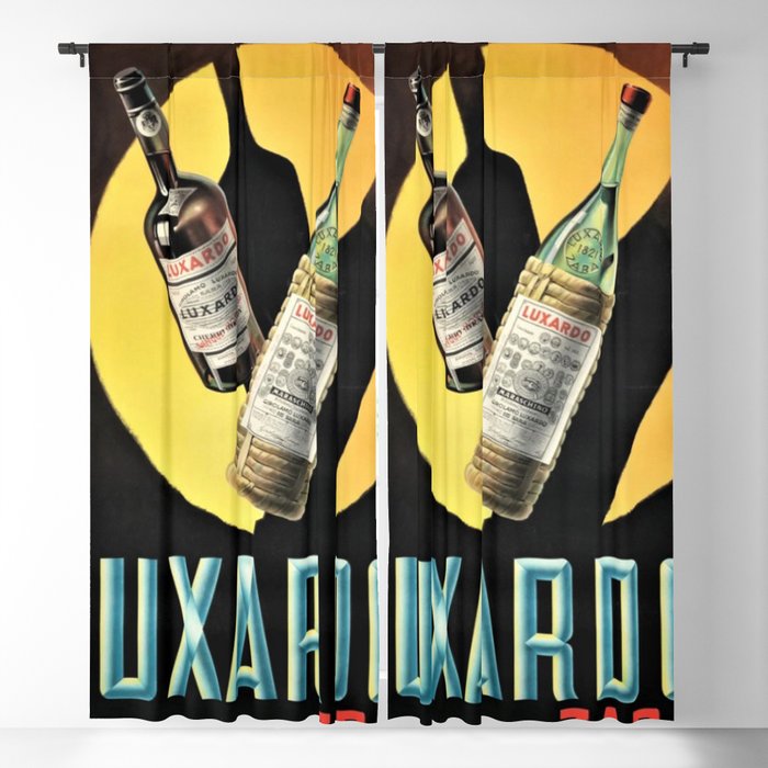 1945 Cherry Brandy Luxardo Zara Aperitif Alcoholic Beverage Advertisement Vintage Poster Blackout Curtain