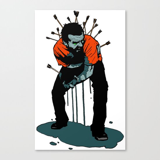 Stop Wasting Arrows And Aim For Its Head, You Damn Fools! Canvas Print