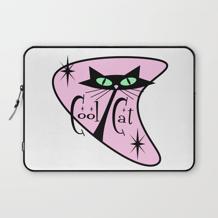 Cool Cat Pink Googie Laptop Sleeve