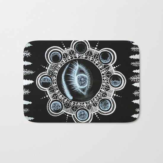 Phases of the Moon Mandala Bath Mat