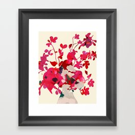 pink floral spring minimal Framed Art Print