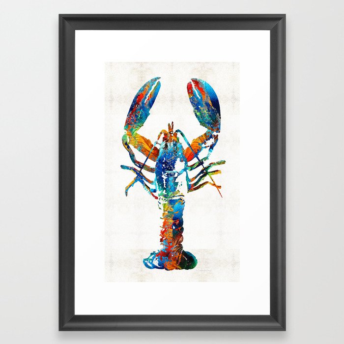Colorful Lobster Art by Sharon Cummings Framed Art Print