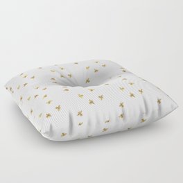 Gold Glitter Bees Pattern Floor Pillow
