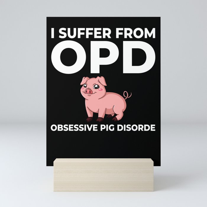 Mini Piggy Pig Farmer Funny Mini Art Print