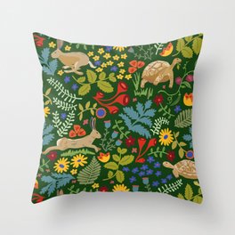Tortoise and Hare Throw Pillow