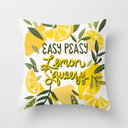 Easy Peasy Lemon Squeezy Citrus – Yellow & Green Palette Throw Pillow