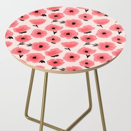 Pink Abstract Poppies Side Table