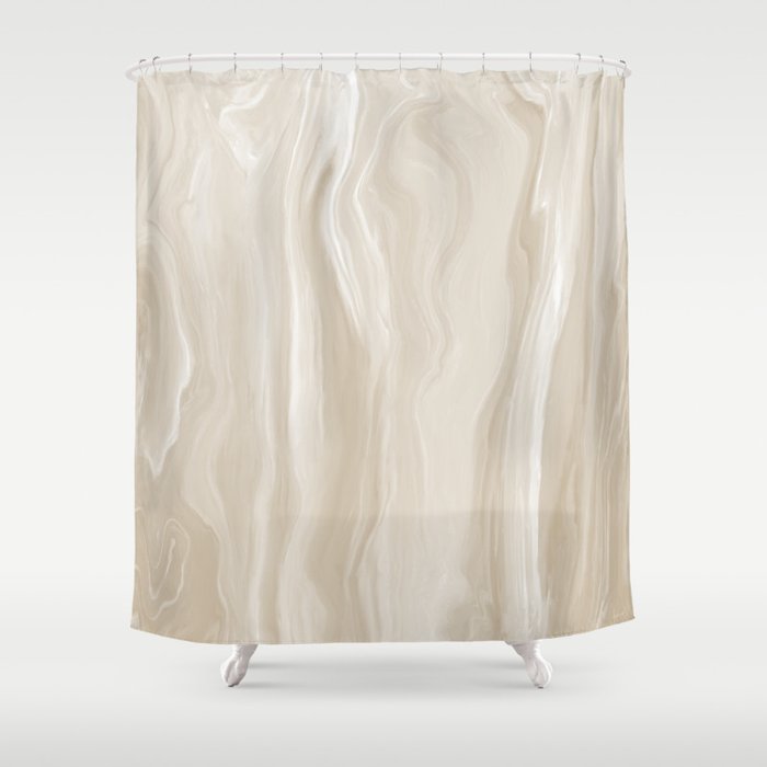Marblesque Beige Cream 1 - Abstract Art Marble Series Shower Curtain