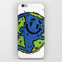 smiling earth iPhone Skin