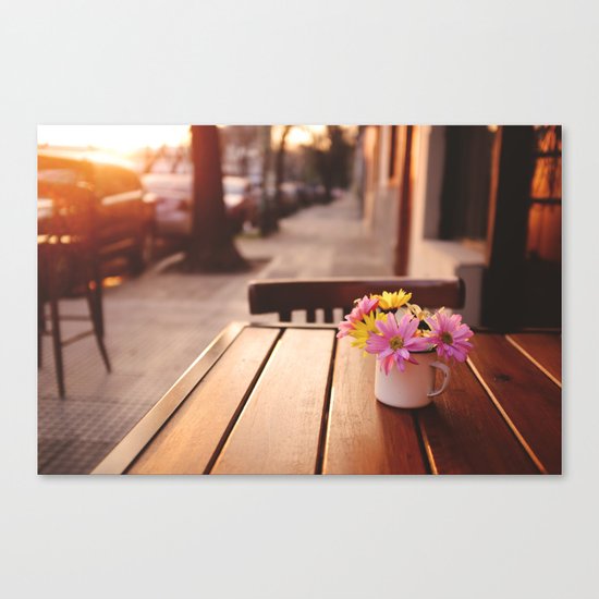 Flowers in the street Canvas Print