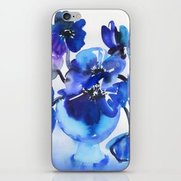 blue stillife: poppies iPhone Skin