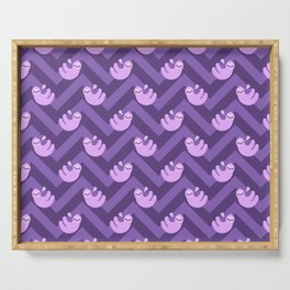 Purple sloths and chevrons Serving Tray