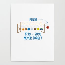 Funny RIP Pluto Never Forget Space Galaxy Gift Poster